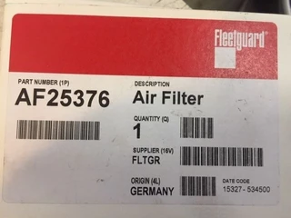 Diverse N/A - AF25376 FLEETGUARD LUCHTFILTER imagem 2