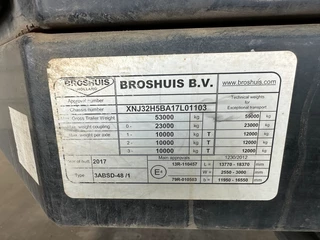 Broshuis N/A 2017 - 3ABSD Lowloader 3-axle / GVW: 59.000kg / Neck: 23.000kg / hydraulic steering + ramps + loading table / 4.60m extendable / winch / liftaxle image 63