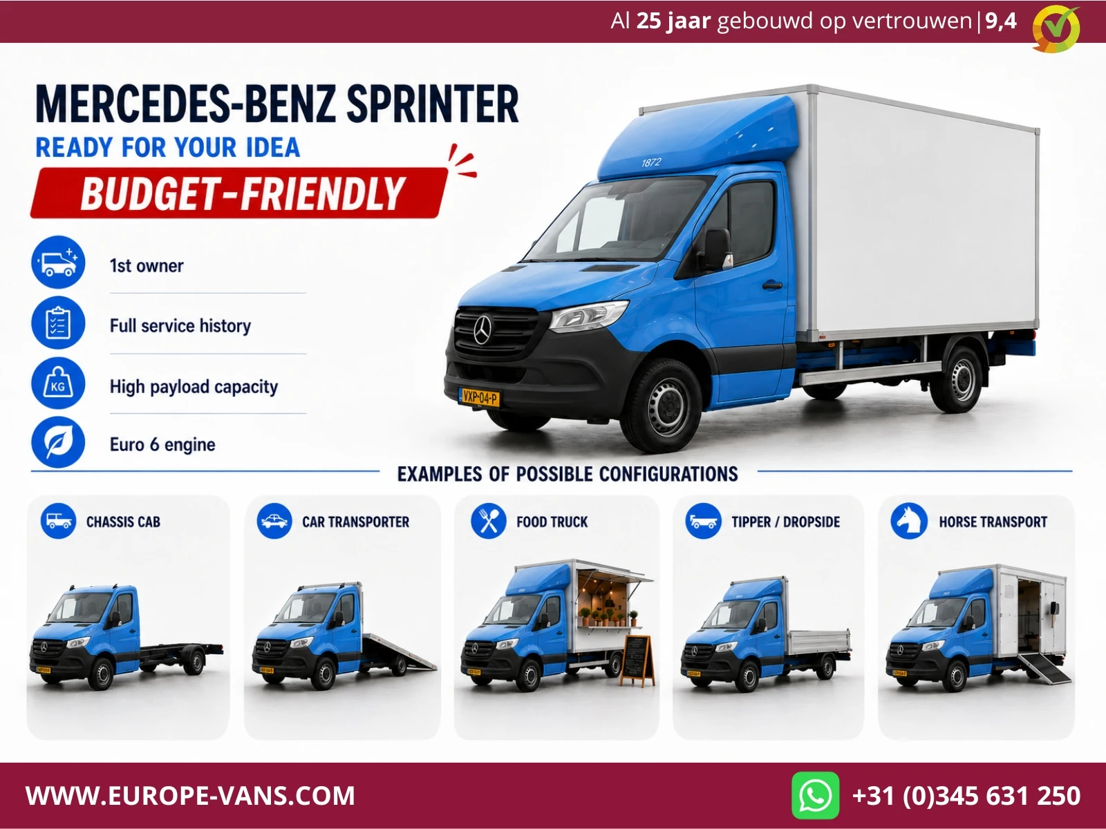 Mercedes-Benz Sprinter 2021 - 311 CDI 115pk E6 RWD Bakwagen met achterdeuren 2-Persoons 06-2021 afbeelding 4