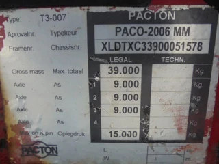 Pacton N/A 2005 - T3 007 45 FT NL KENTEKEN 10 IN STOCK zdjecie 11