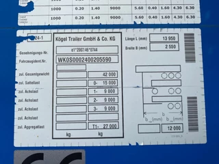 Kögel N/A 2017 - S24-1 / Tautliner / SAF + Disc / 1x Lift Axle imagen 8