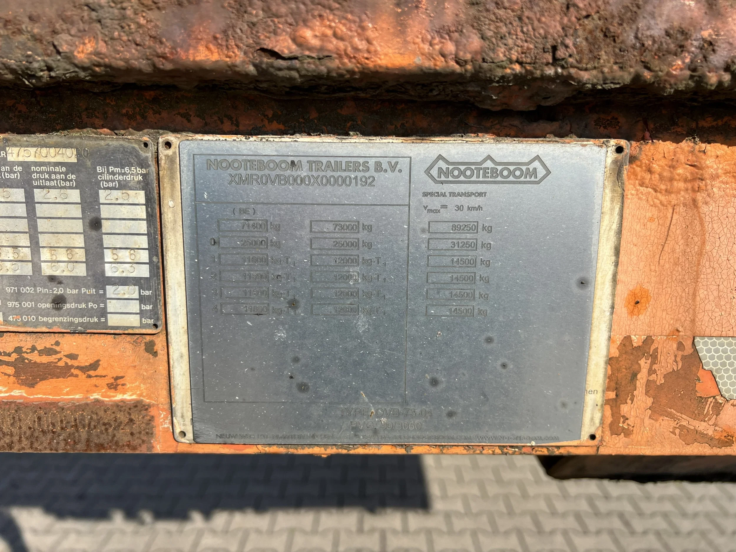 Nooteboom 1999 - OVB-73-04, 73 tons Ballast trailer, 4 axles, 3 hydraulic steering axles afbeelding 41