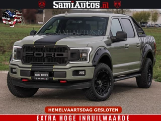 Ford F-150 2018 - 5.0 V8 4X4 | MAT OLIVE GREEN | BIJTELLING VRIJ | ZEER DIK | CAMERA | 3500KG | PANORAMA | LEDER | GO RHINO ROLLBAR | afbeelding 62