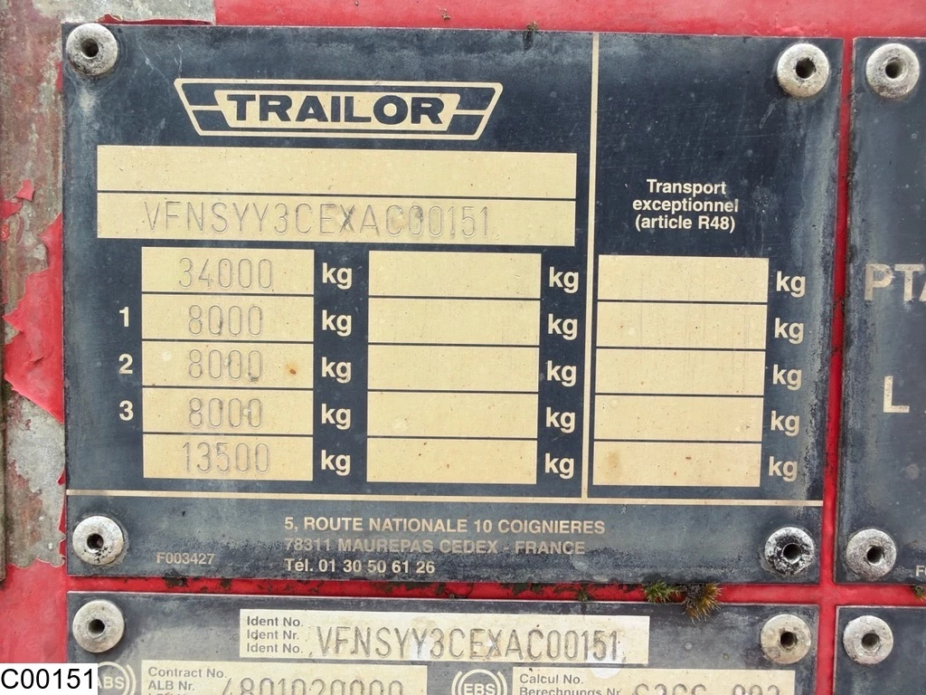 Trailor 1999 - Fuel ADR, Fuel, 40.147 Liter, 9 Comp afbeelding 4