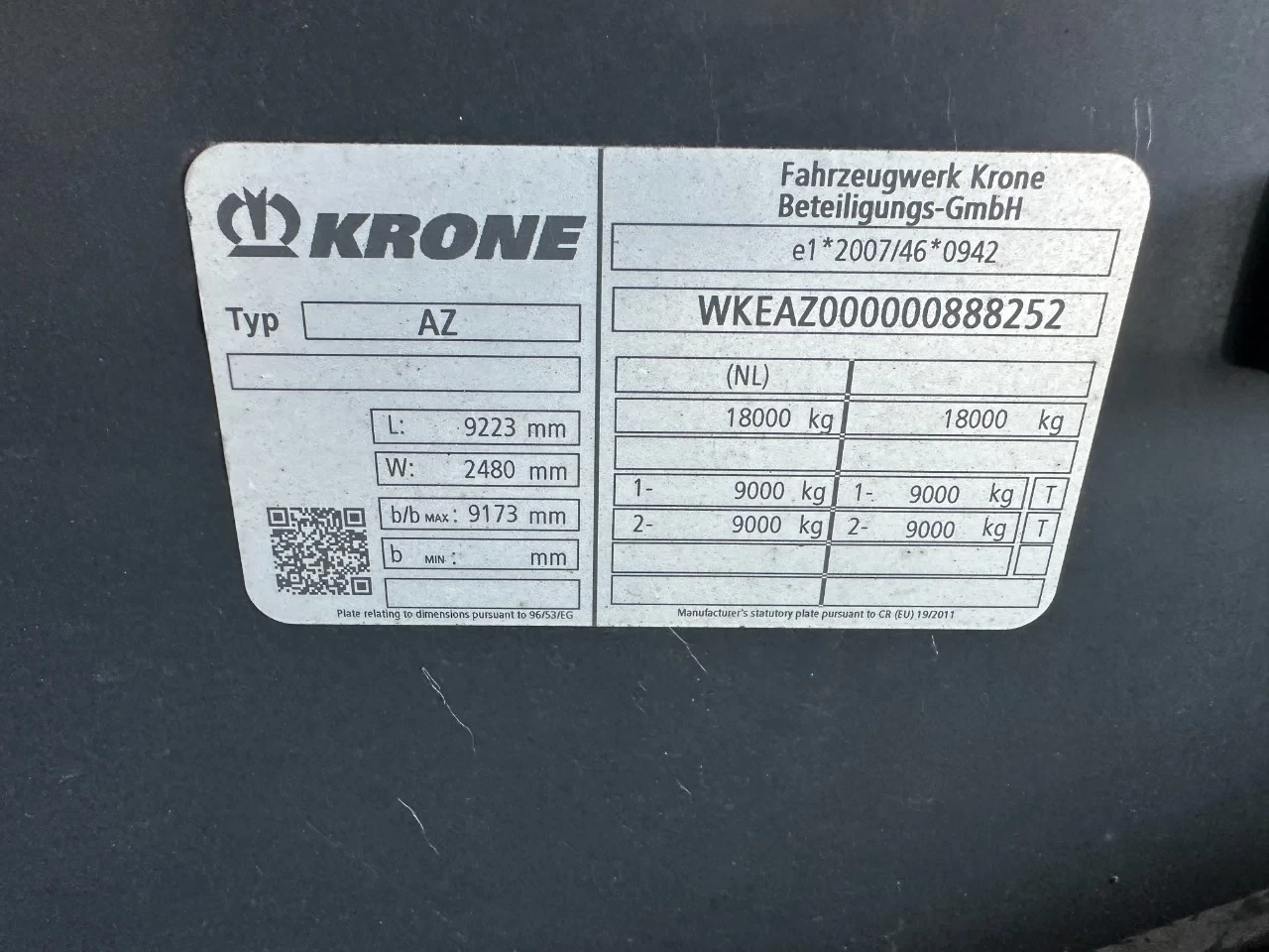Krone 2019 - AZ18 MAXI 2-assige aanhanger / BPW + schijfremmen / 20FT / 4x beschikbaar obrázek 23