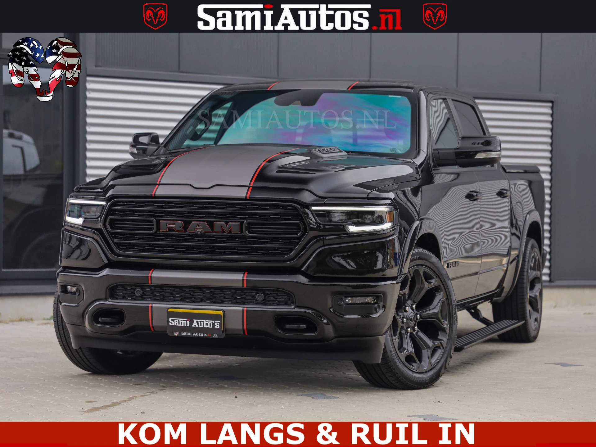 Dodge Ram Pick-Up 2021 - LIMITED | TRAINHORN | | HUD | UITLAATKLEP | LUCHTVERING | STRIPING | PANODAK | BOM VOL | BLAUW VOORRUIT | afbeelding 25