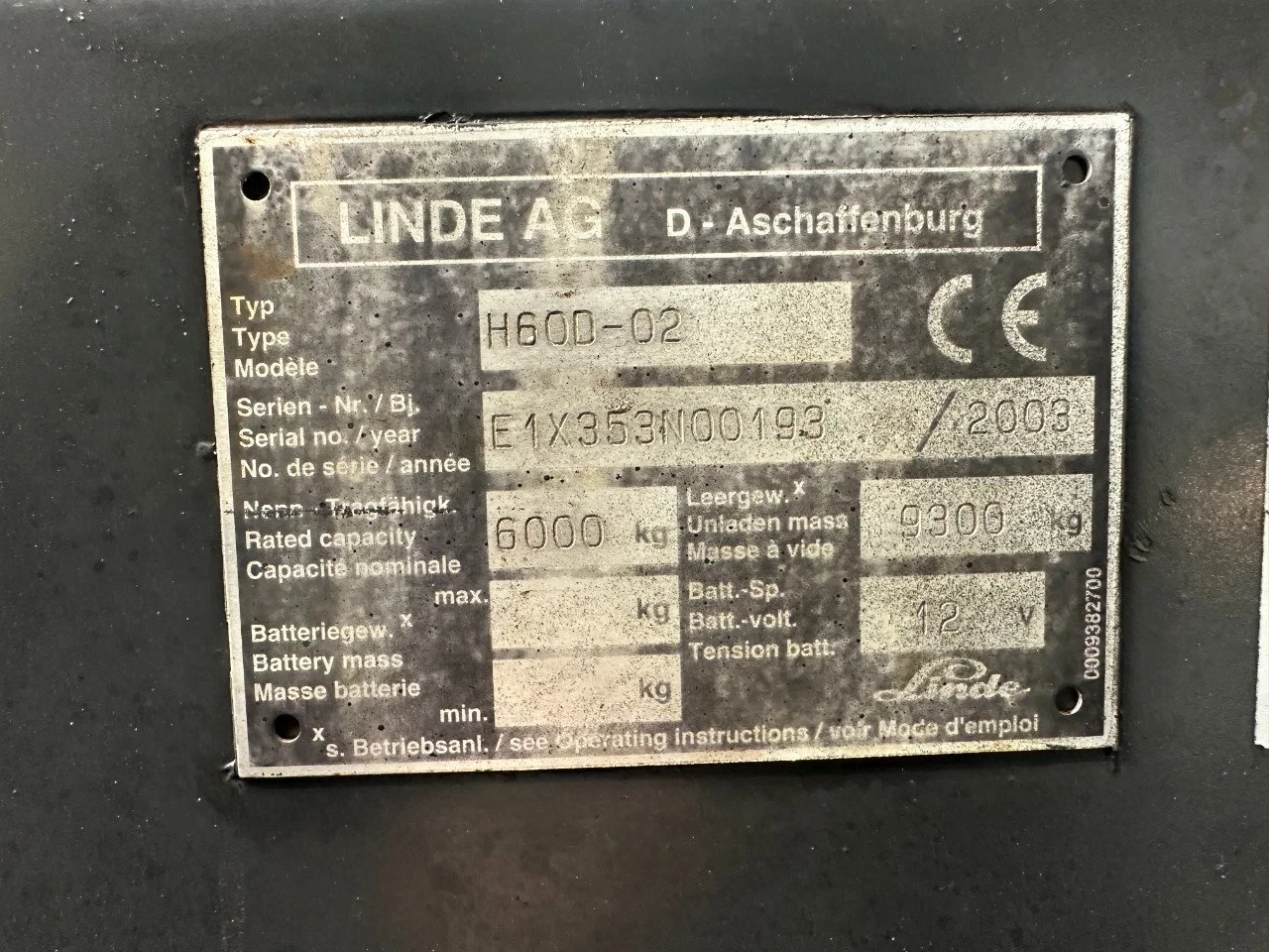 Linde 2003 - H60D-02 / fork positioner / 6.000kg / duplex / 6 cil. Deutz diesel afbeelding 28