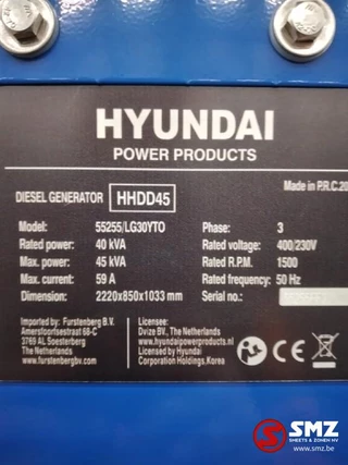Hyundai N/A - Stroomgroep Hyundai 45KVA HHDD45 immagine 6