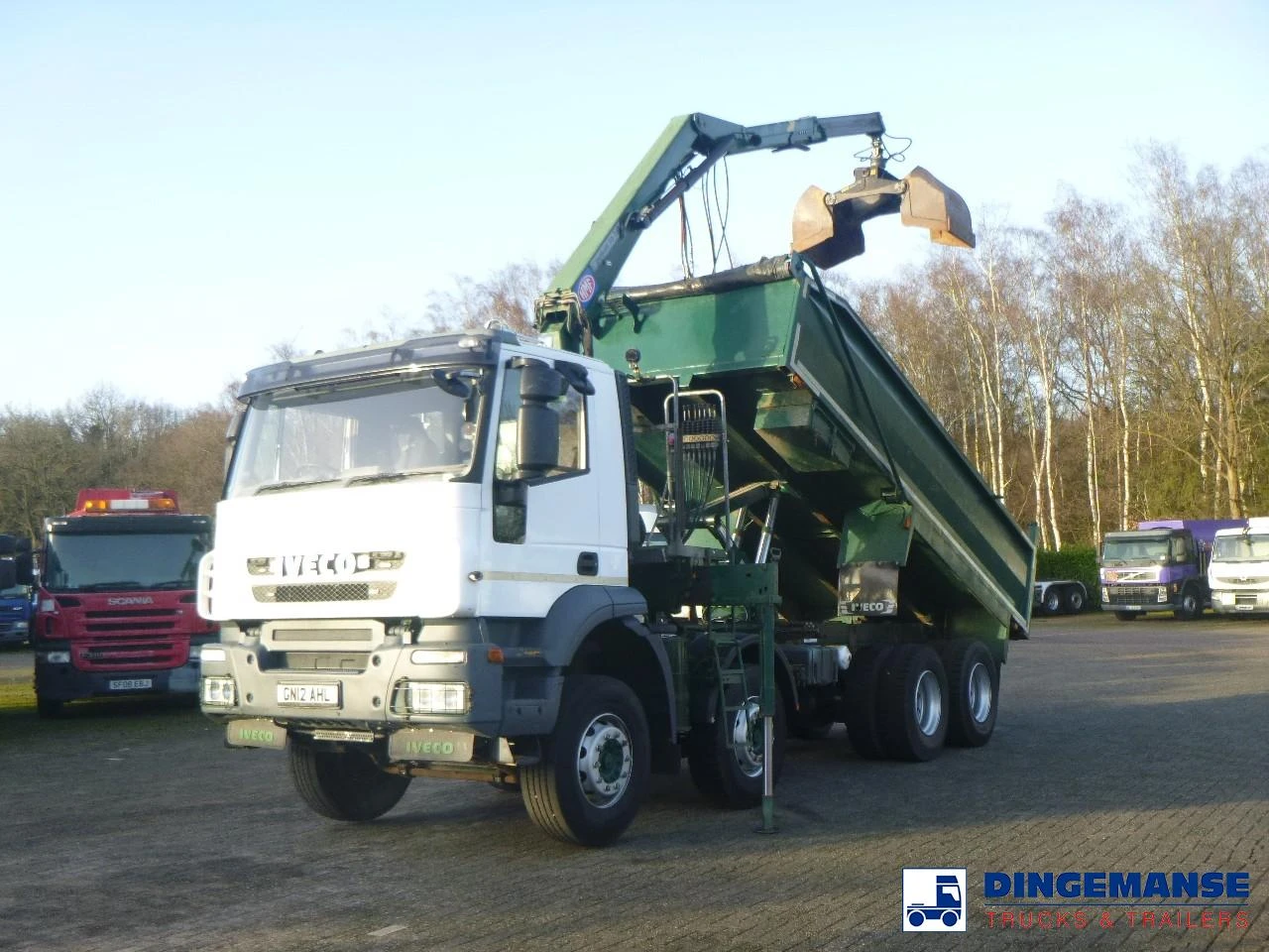 Iveco AD340T36 8x4 RHD tipper + HMF 1244 Z1 2012 изображение 1