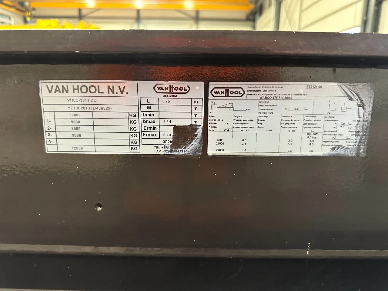 Van Hool 2005 - 20FT Tipping-chassis, ADR (EX/II, EX/III, FL, AT), SAF, 2 liftaxles obrázek 31