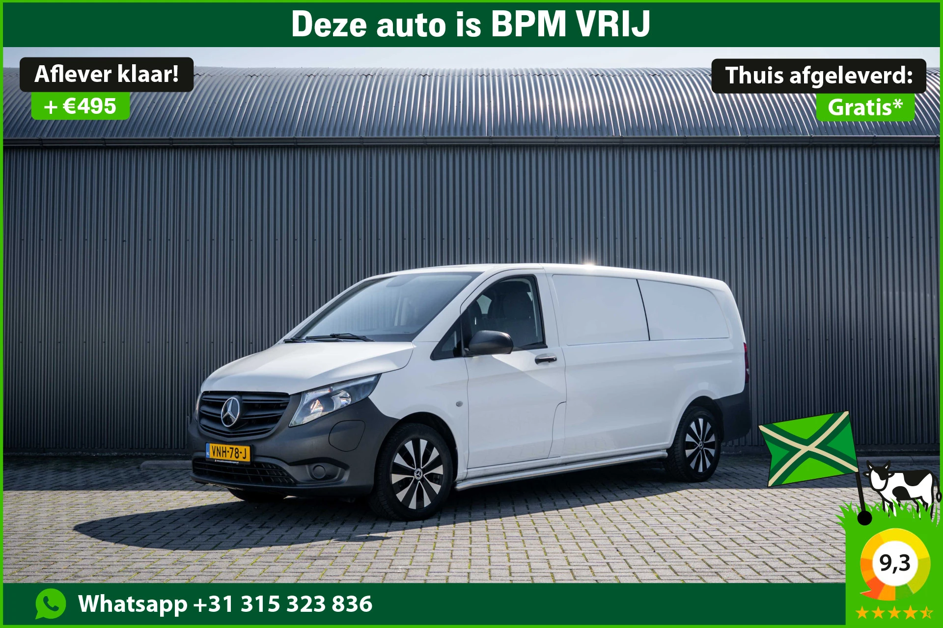 Mercedes-Benz eVito 2022 - Tourer | 90KWH | WLPT 367KM | Volledig Elektrisch | SOH 97.5% | Camera | Navi | Stoelverw. | Airco | 3-Zits image 1
