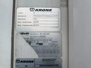 Krone N/A 2019 - SD 3 AXLE CARRIER 1550 TÜV TILL 05-2026 immagine 14