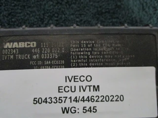 Iveco - 504335714/446220220 ECU IVTM afbeelding 2 miniatuur