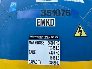 UBH INTERNATIONAL N/A - 34.580L / 1-comp. / 4 BAFFLES / 20FT swapbody / T7 / EMKD / T11 / EMKD / ADR 5Y + CSC-inspection: 06/2028 immagine 12