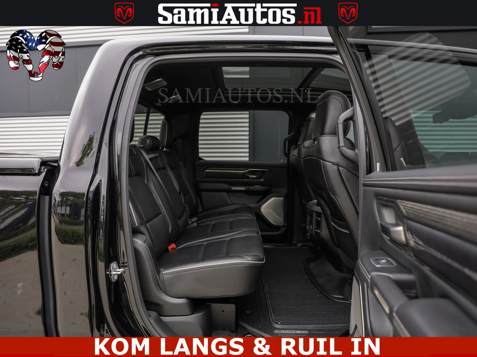 Dodge Ram Pick-Up 2021 - LIMITED | TRAINHORN | | HUD | UITLAATKLEP | LUCHTVERING | STRIPING | PANODAK | BOM VOL | BLAUW VOORRUIT | afbeelding 9