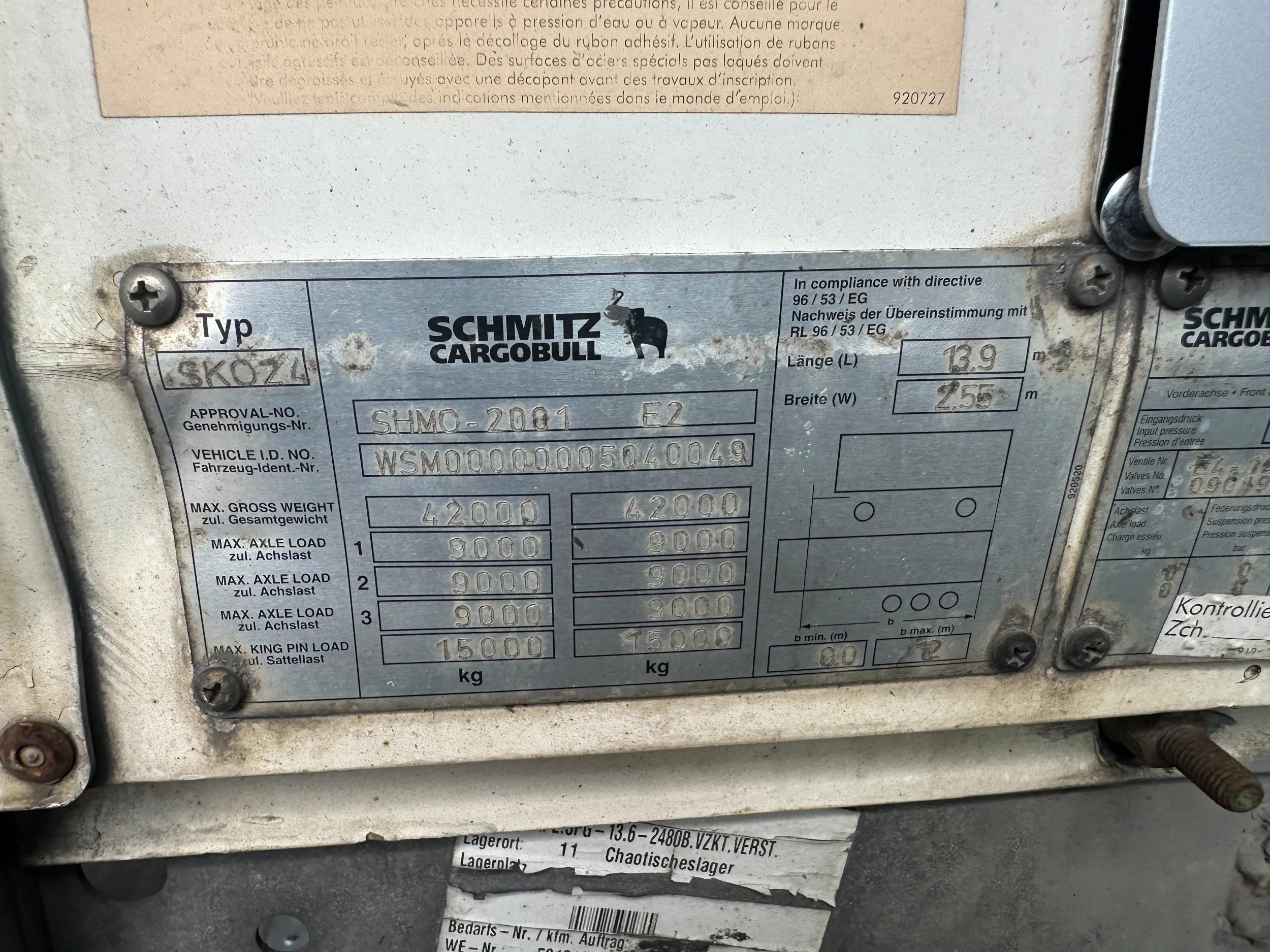 Schmitz Cargobull 2008 - SKO24 / SAF DISC / 2x LIFTAXLE / GALVANIZED / NL-TRAILER afbeelding 31