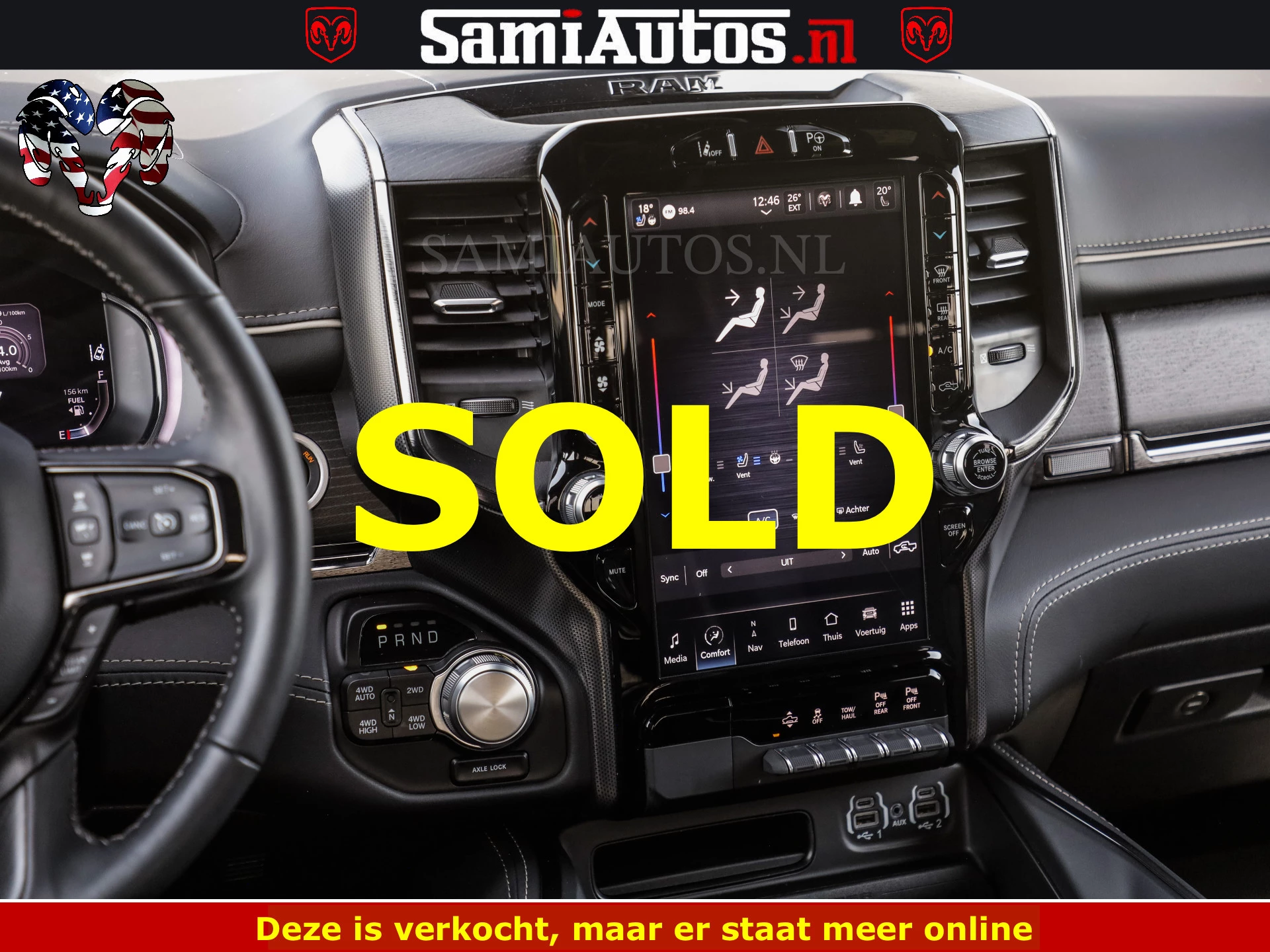 Dodge Ram Pick-Up 2024 - DELMONICO | LIMITED NIGHT 5.7 V8 | BOM VOL | HUD | LUCHTVERING | MEEST LUXE DUBBELE CABINE | 5 PERSOONS | obrázek 8