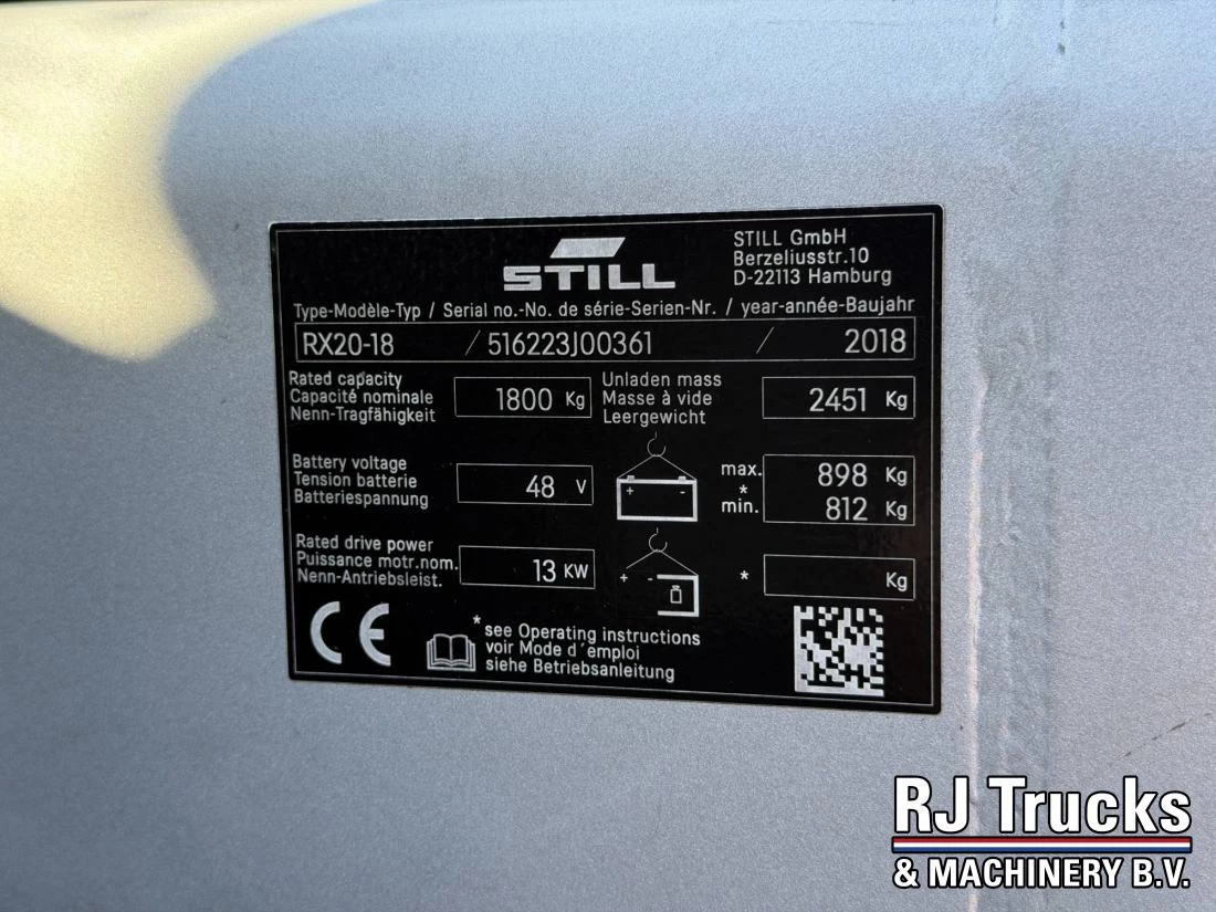 Still RX20-18 - Closed Cabin | Side Shift | LIKE NEW | 3.88m Lift 2018 obrázek 11