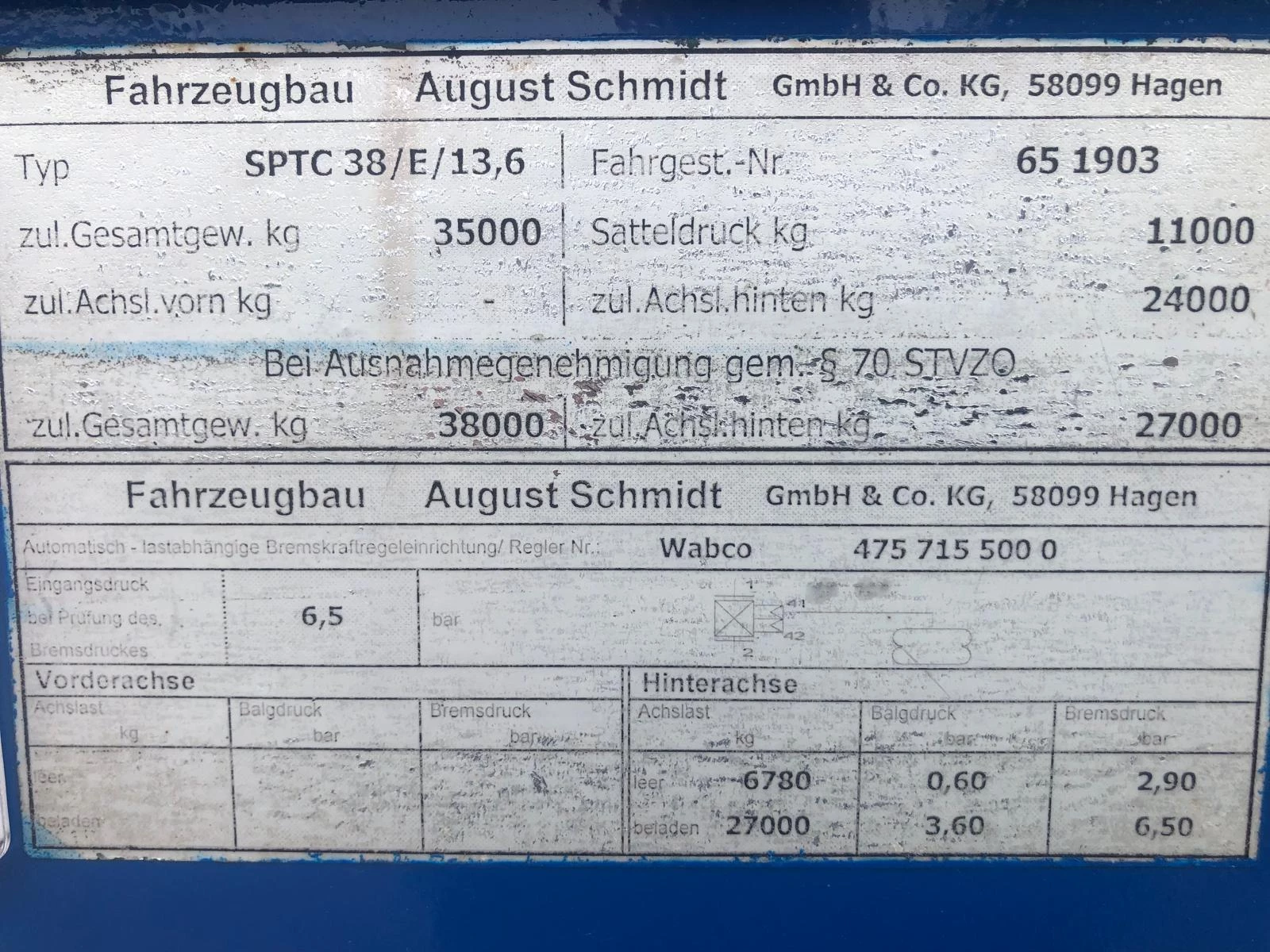 Schmidt 1992 - Hagen SPTC38/Z/13,6 3 As Oplegger Dieplader Open, OR-25-GF afbeelding 26
