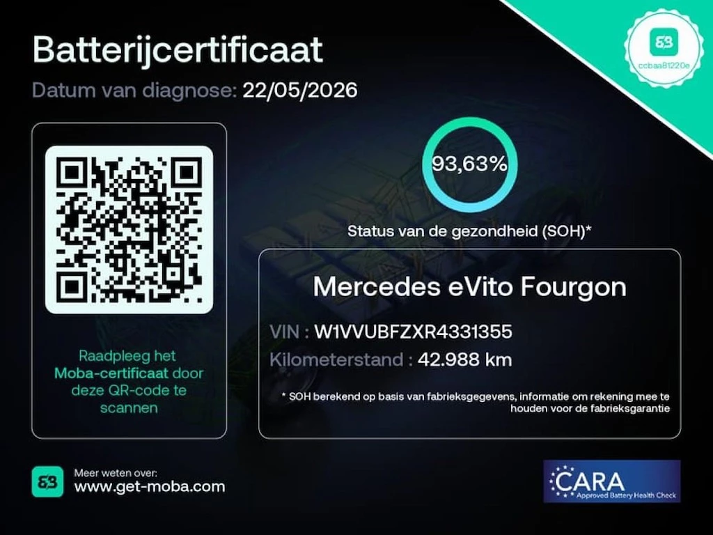 Mercedes-Benz eVito 2023 - 66 kWh / FULL ELECTRIC / SOH 93% / L2H1 / 43.007 KM / INRICHTING / 1e EIG. / CAMERA / 3-ZITS / CRUISE Bild 24