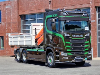 Scania S 2023 - 590S V8 NGS 6x4 - HIAB Multilift 24T + Box with Palfinger crane - Like new - Retarder - Full air - Leather obrazek 2