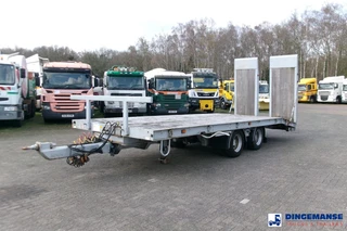 King 2-axle platform drawbar trailer 14t + ramps 2004 na sprzedaż