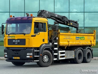 MAN TGA 2005 - 26.350 6X4 HIAB 144D-2 KIPPER ONLY 149.000 KM STEEL SUSPENSION SUPER CONDITION HOLLAND-TRUCK te koop