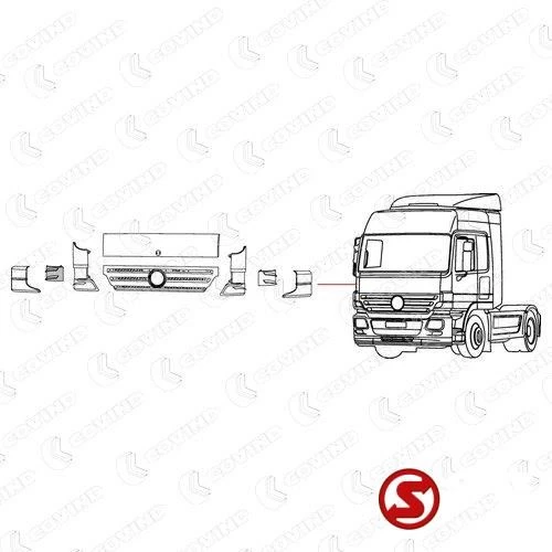 Mercedes-Benz Actros - Windgeleider middenstuk mp2 rechts Bild 2