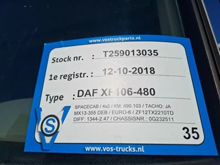 DAF XF106-480 2018 - / TUV:18-10-2026 / SMART TACHO / LWDS / AIRCO / FRIDGE / AUTOMATIC / EURO-6 / 2018 zdjecie 29