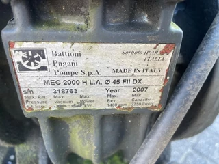 Diverse N/A - BATTIONI PAGANI VACUUM PUMP MODEL MEC/2000 obrazek 6