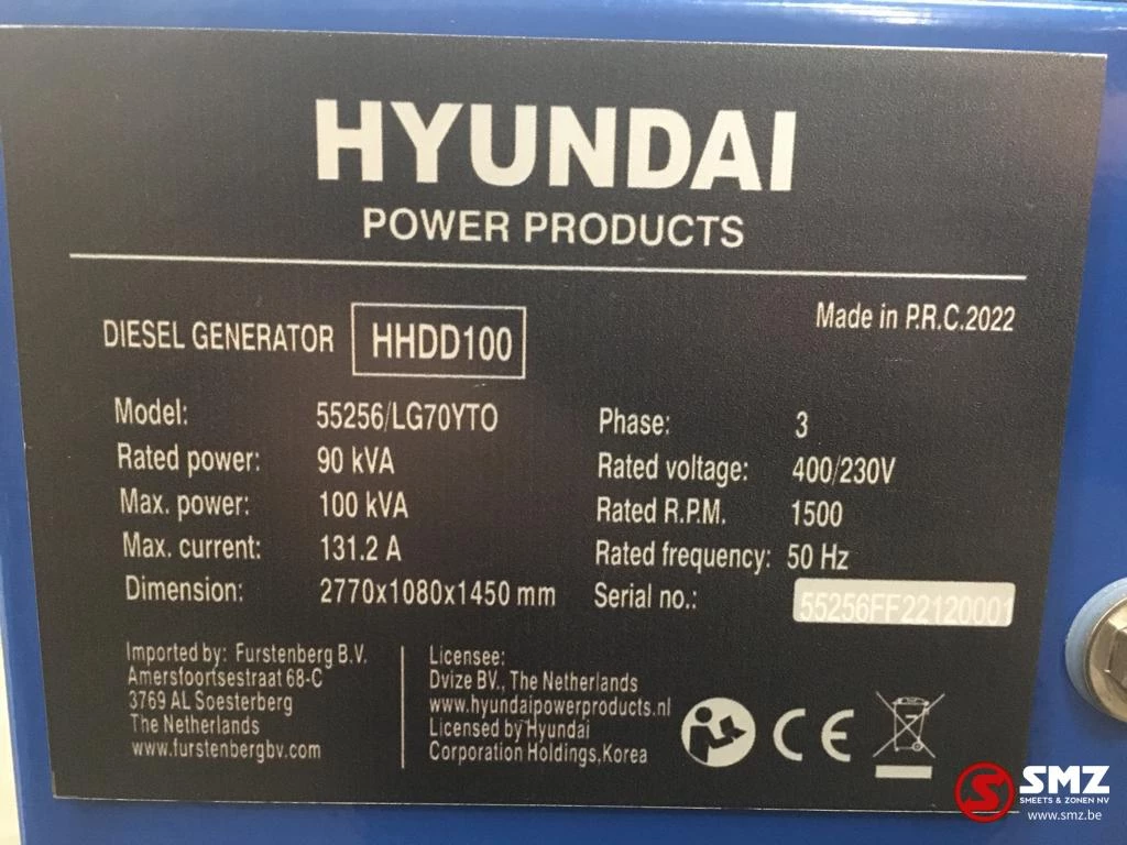 Hyundai - Stroomgroep Hyundai 100KVA HHDD100 immagine 8