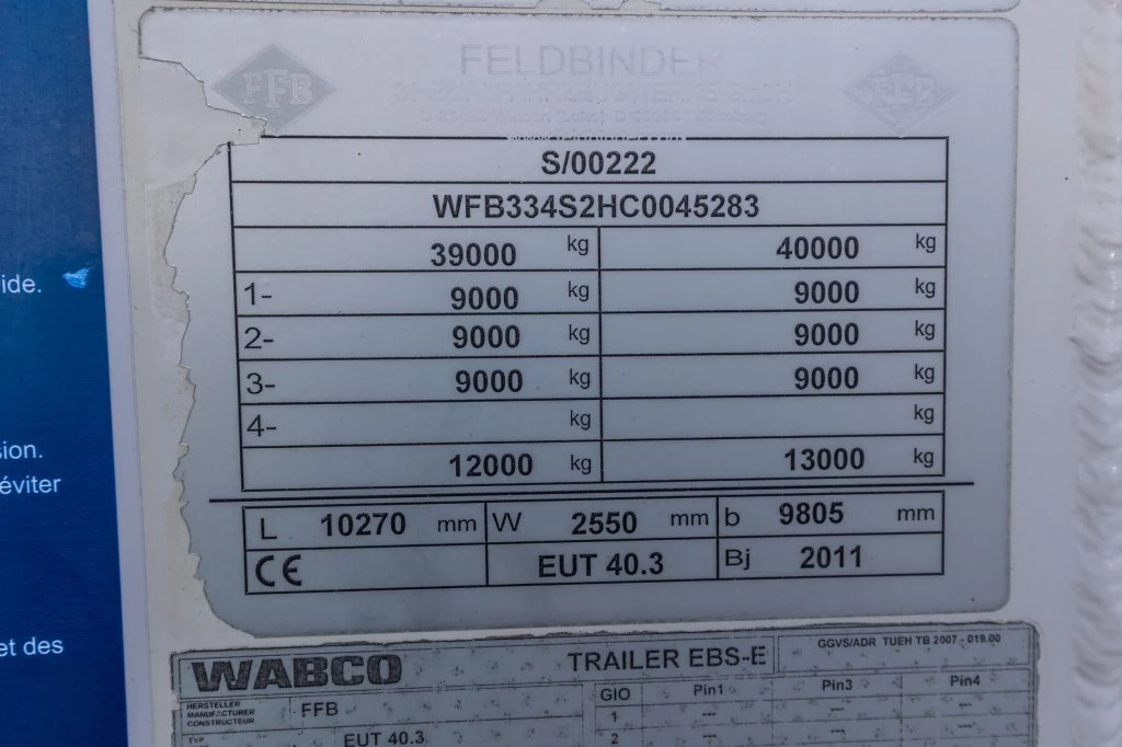 FELDBINDER 2011 - EUT 40.3- 40.000 L CEMENT/CIMENT/ZEMENT obrázek 25