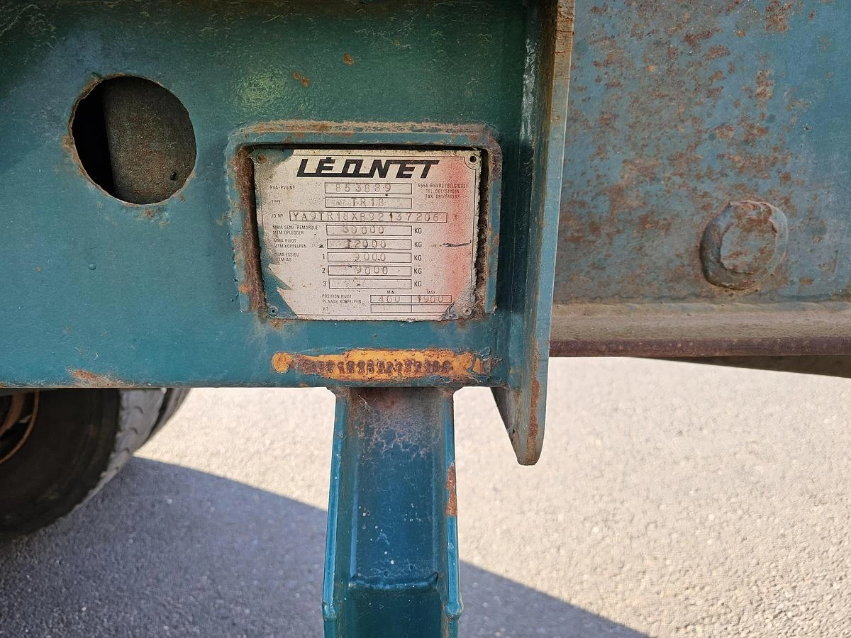 LEONET TB 18 - WOOD TRAILER WITH CRANE - BPW DRUM STEEL SUSPENSION. 1992 image 18