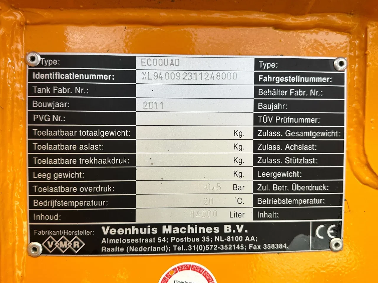Veenhuis 2011 - EcoQuad 14000 ltr afbeelding 23