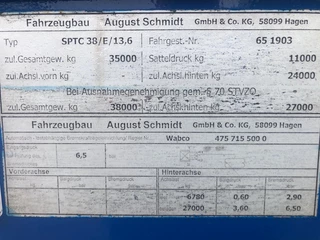 Schmidt N/A 1992 - Hagen SPTC38/Z/13,6 3 As Oplegger Dieplader Open, OR-25-GF obrazek 26