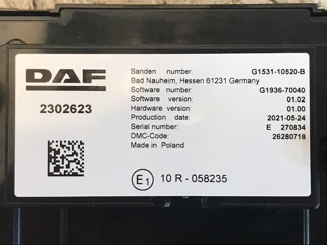 DAF 2021 - 2302623-2324191 CLIMATE CONTROL PANEL (AS NEW) CF/XF EURO 6 Bild 3
