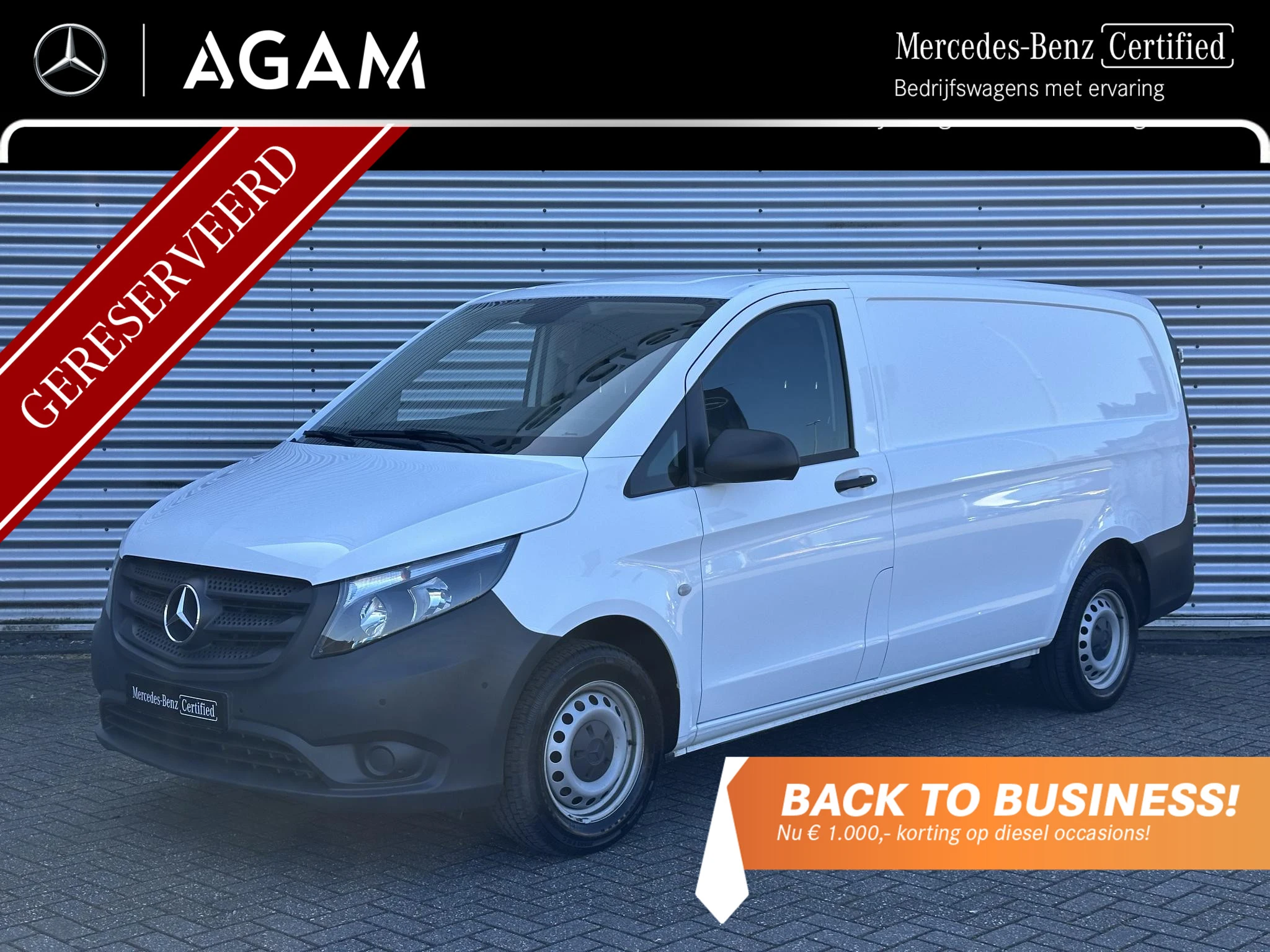 Mercedes-Benz Vito 2023 - 110 CDI L2 Airco Navigatie Parkeersensoren afbeelding 1