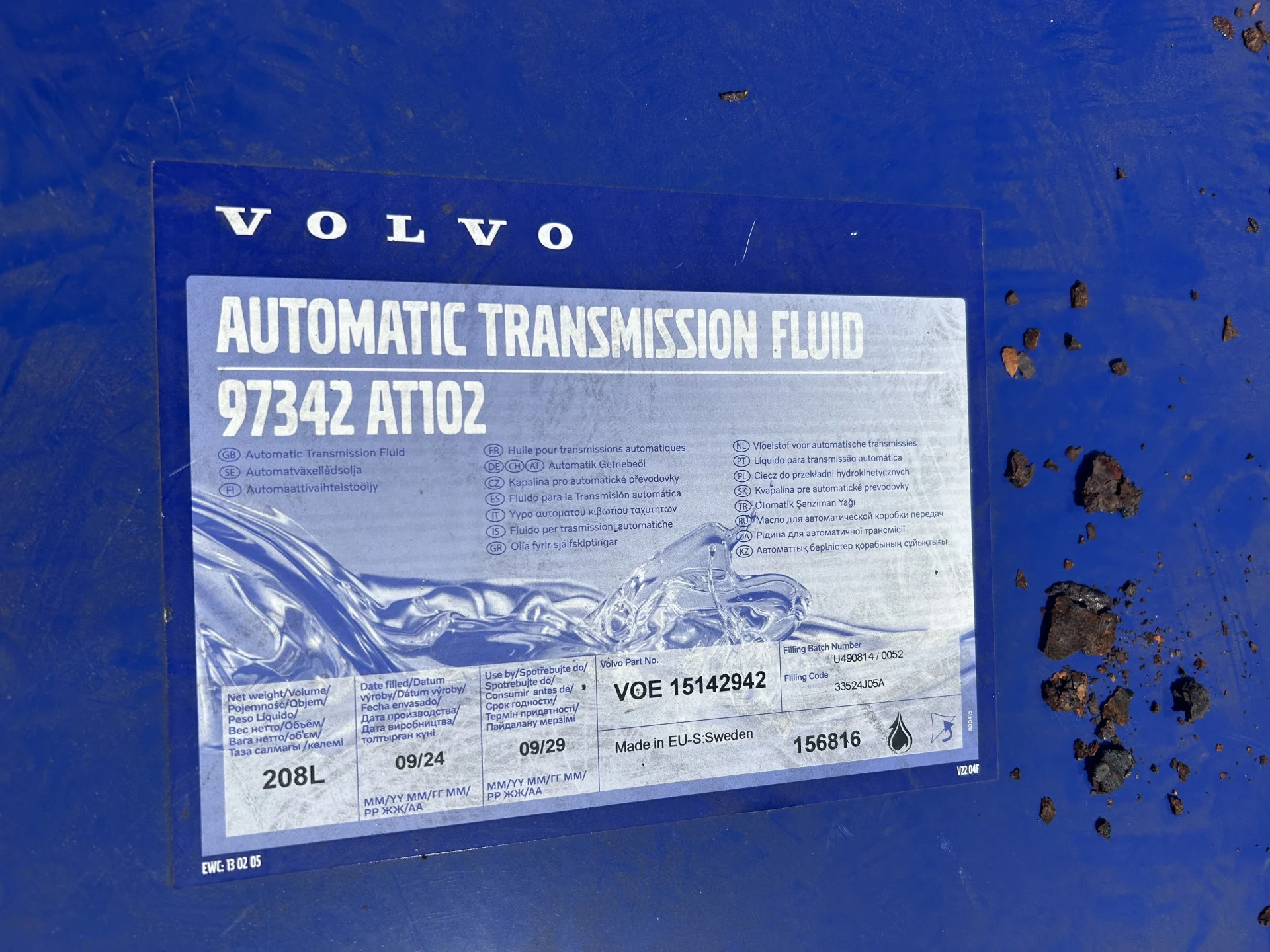 Volvo 97342 AT102 Transmission Oil Fluid 2024 - / Volvo Nr VOE15142942 afbeelding 6