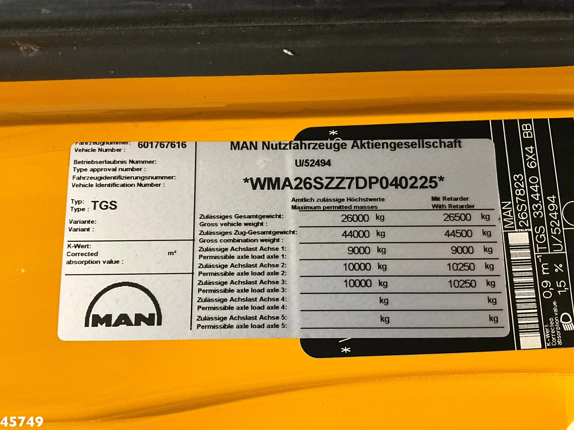 MAN TGS 2012 - 33.440 6x4 ZF Intarder Manual Full steel 21 Ton haakarmsysteem immagine 16