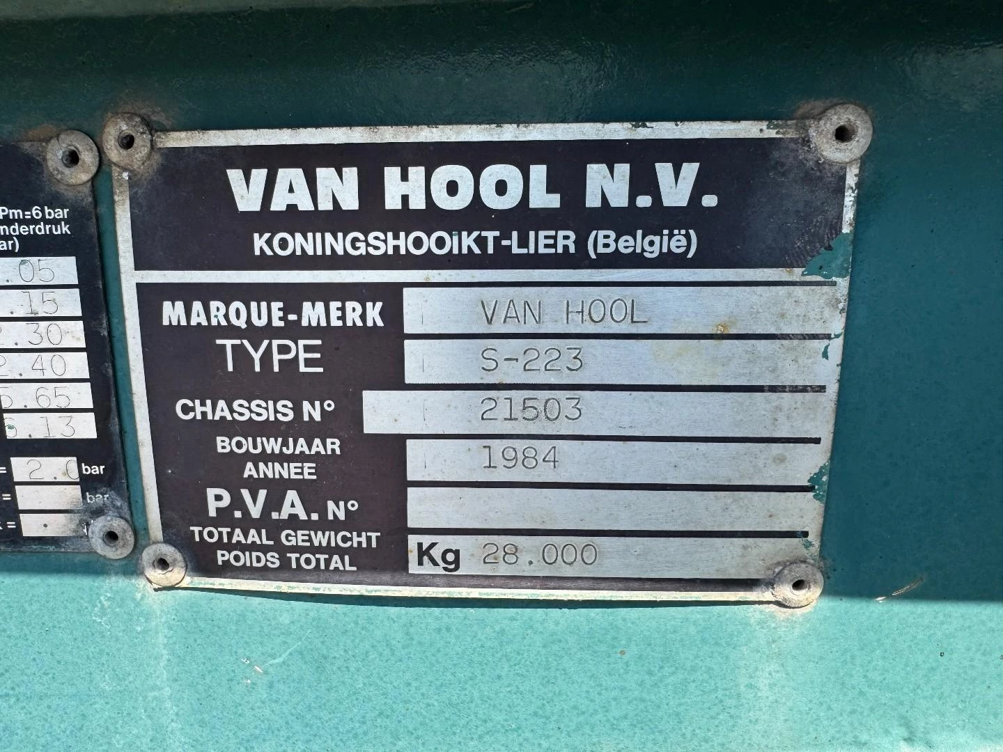 Van Hool 20 Ft Container Chassis, Full Steel, Perfect Condition, 8 Tyers 1984 afbeelding 8