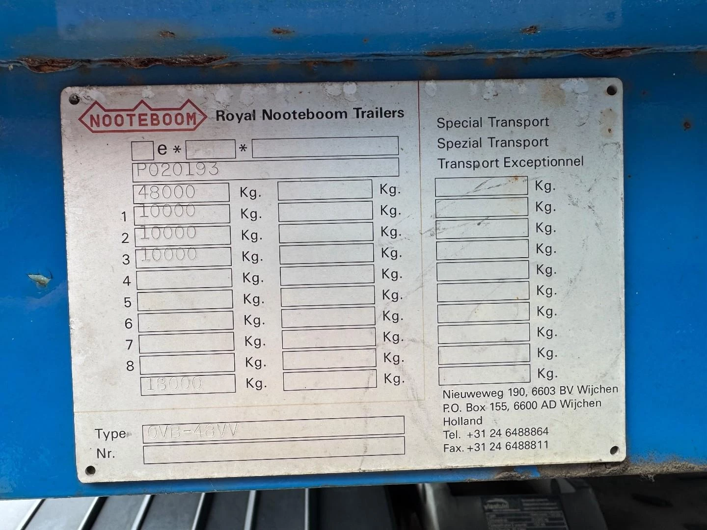 Nooteboom OVB-48-VV, 2 x Extandable, 29,30 Mtr, Power Steering, Excellent Condition !!! 1993 afbeelding 3