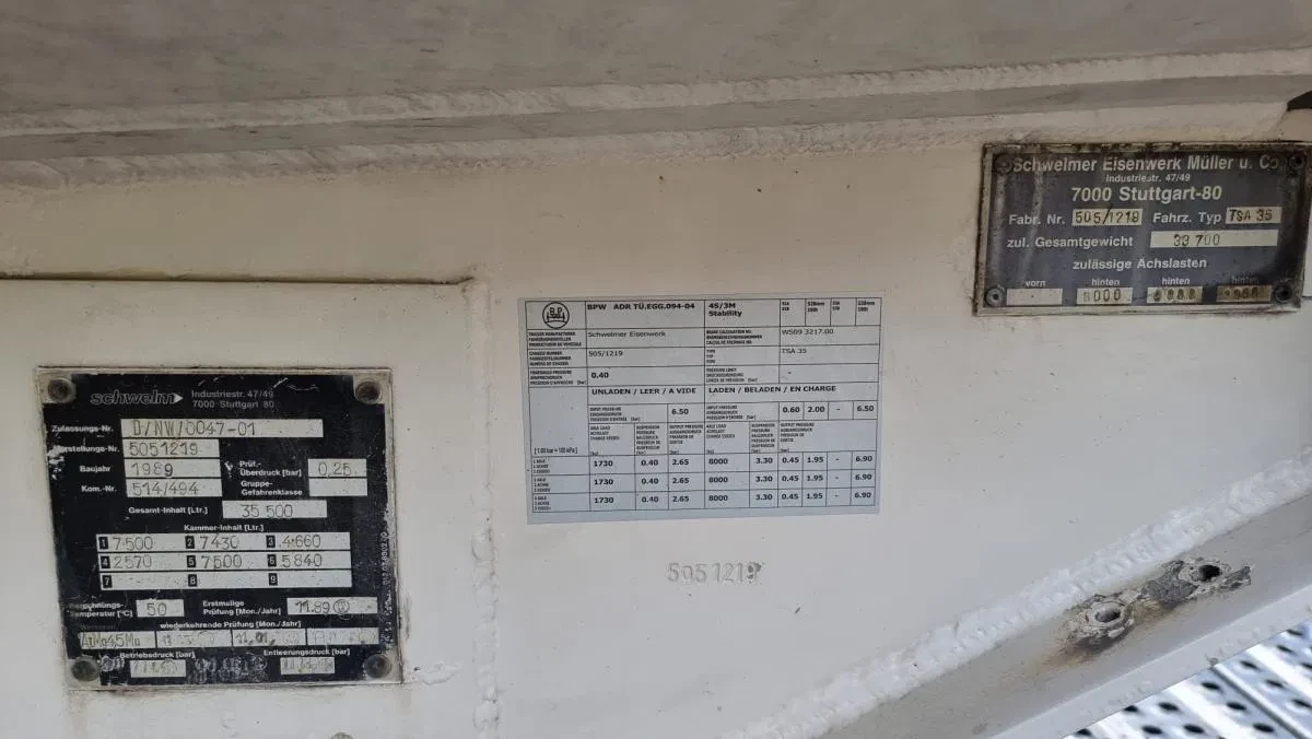 Schwelmer Eisenwerk TSA Diesel Heizöl 6 Kammern 35.5 m³ Zählwerk TKZ A 1990 - TSA Diesel Heizöl 6 Kammern 35.5 cbm Zählwerk TKZ ABS immagine 18