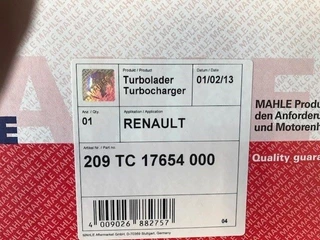 Renault N/A - 5010359839 TURBO RENAULT C-Serie; majoor; Manager; Maxter; R-serie 1991-1996 (NEW) MAHLE 209TC17654000 obrazek 5