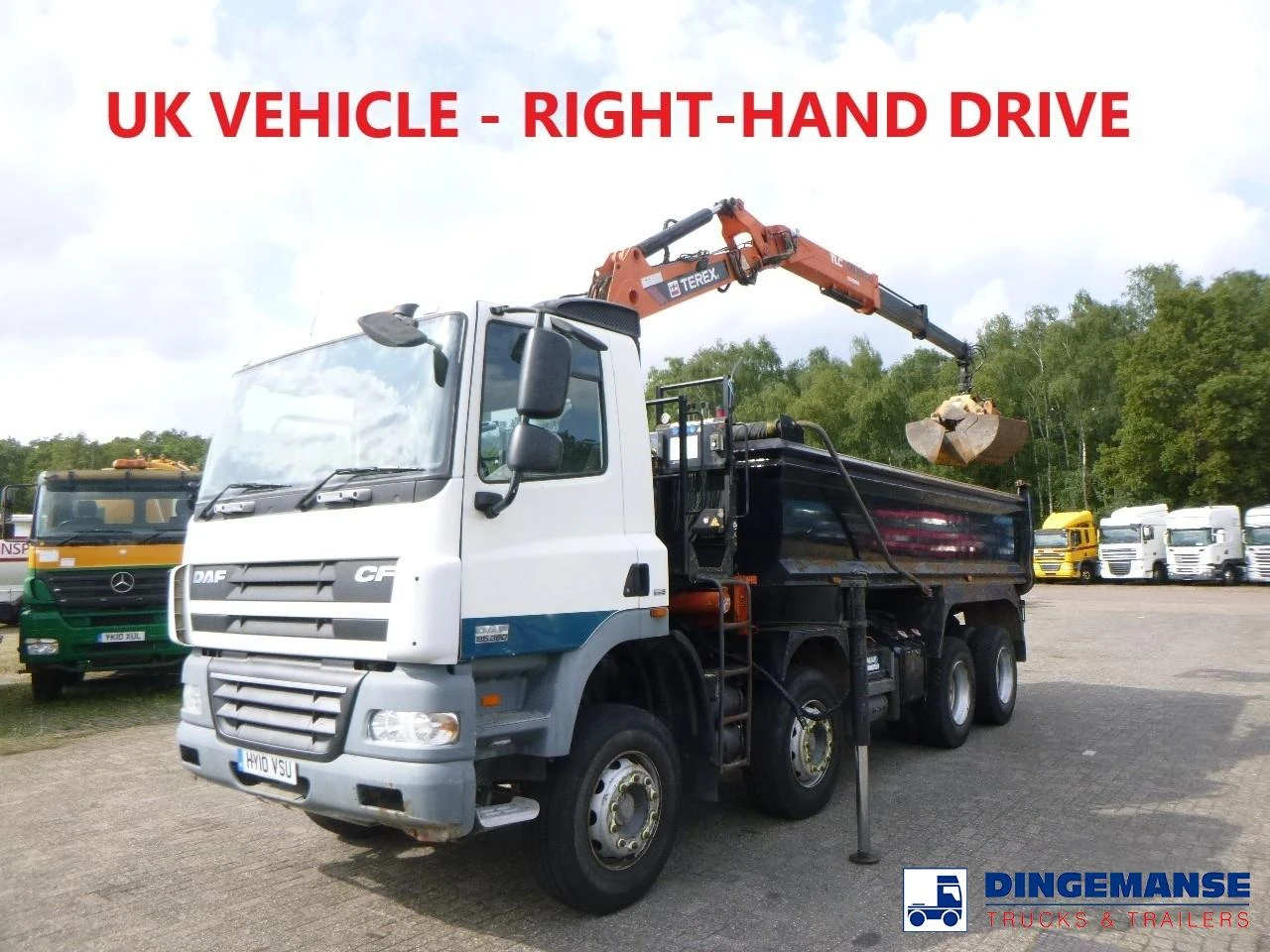 DAF CF 85.360 8X4 RHD tipper + Terex 118.2 VGL-A15 2010 изображение 1