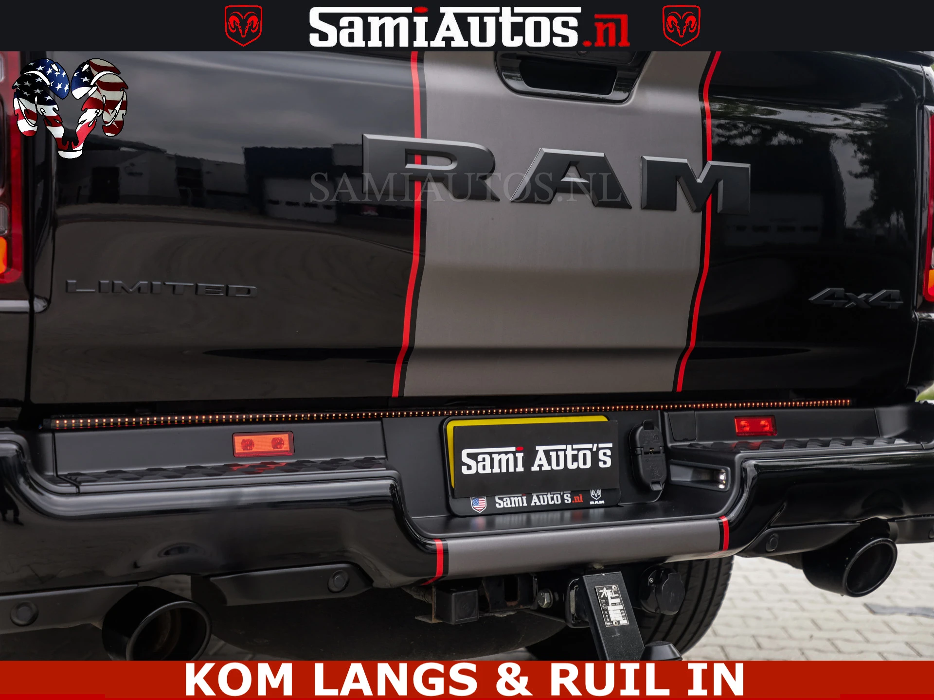 Dodge Ram Pick-Up 2021 - LIMITED | TRAINHORN | | HUD | UITLAATKLEP | LUCHTVERING | STRIPING | PANODAK | BOM VOL | BLAUW VOORRUIT | afbeelding 52