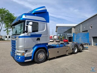 Scania R 2014 - R580 V8 / RETARDER / LIFT+LENKACHSE / FULL-AIR / PLATFORM 2000 KG / NAVI / LEATHER / AIRCO / AUTOMATIC / EURO-6 / 2014 te koop