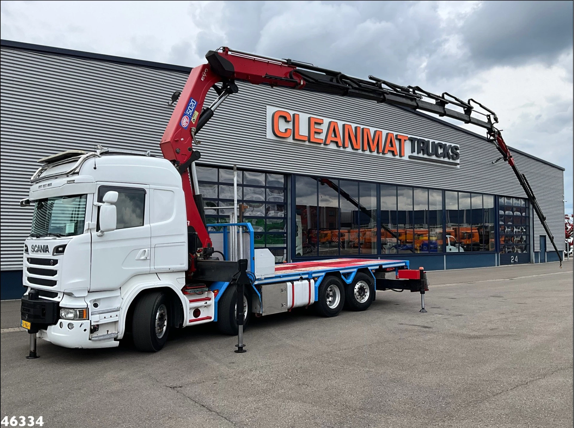 Scania R 2015 - 580 8x2 V8 Retarder Euro 6 HMF 50 Tonmeter laadkraan + Fly-Jib Bild 1