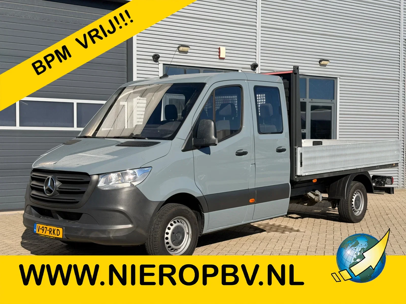 Mercedes-Benz Sprinter 2024 - 317CDI Dubbelcabine Openlaadbak ( 3,40 L ) Airco Cruisecontrol BPM VRIJ EURO 6 afbeelding 1