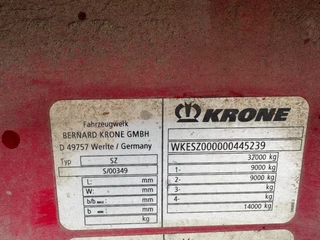 Krone N/A 2009 - 2-axle 20FT chassis, BPW + drumbrakes, airsuspension, empty weight: 3.180kg, 2x available imagen 14