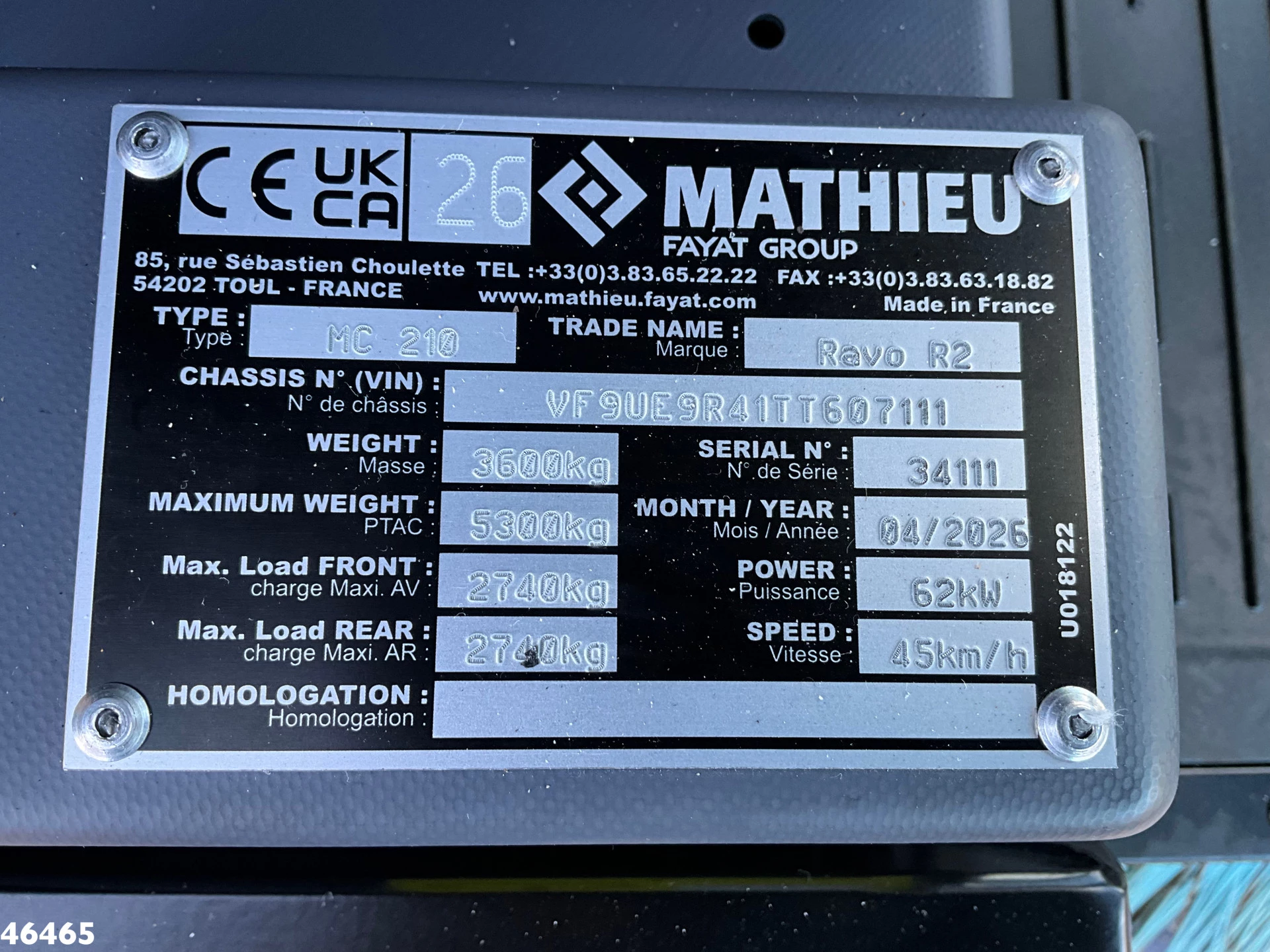 Mathieu MC 210 Azura Flex Euro 6 with 3-rd brush 2026 immagine 21